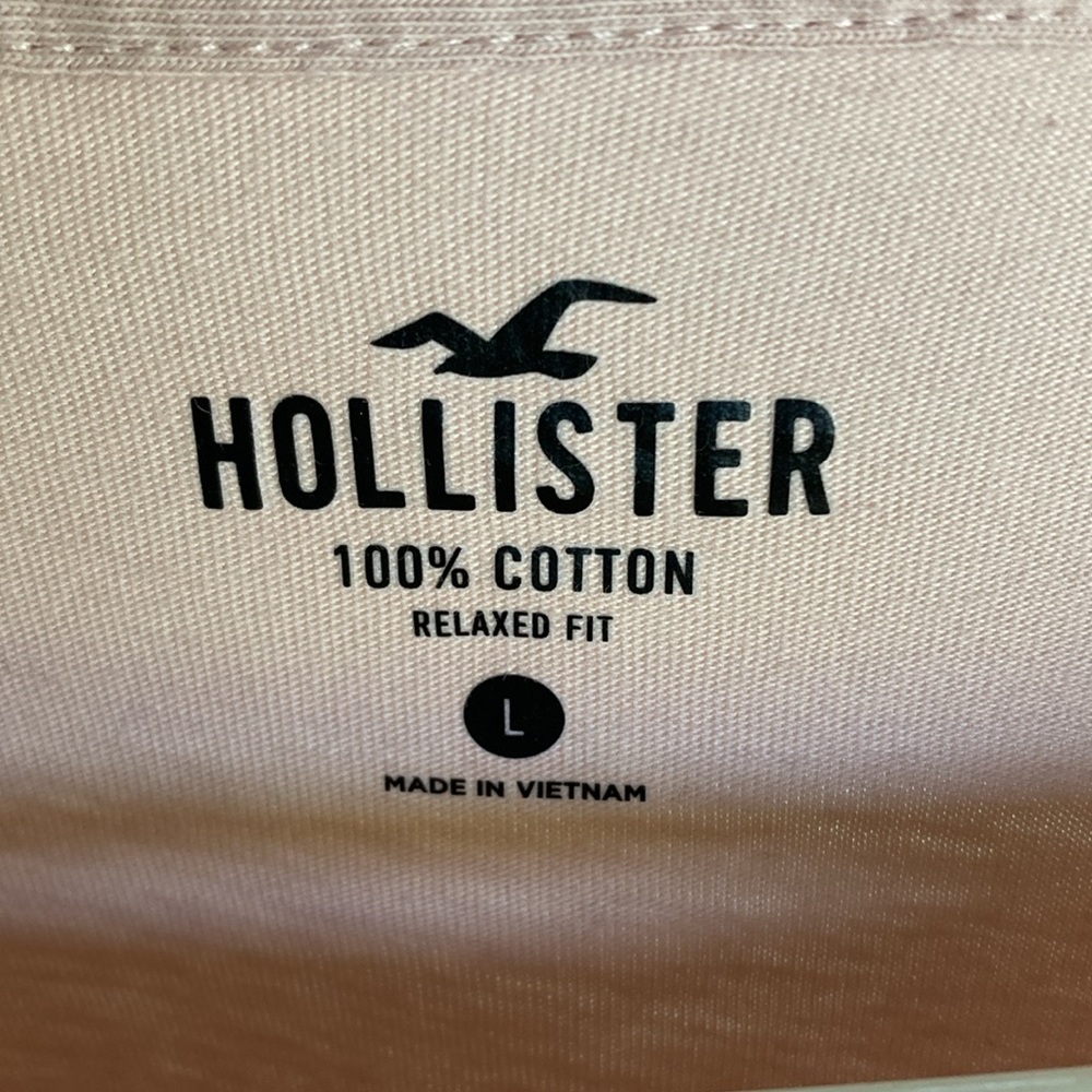 Hollister Shirt Large Tee Pink Salmon Young Mens Teen - Picture 4 of 7